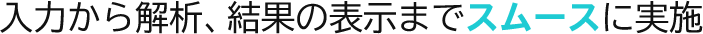 入力から解析、結果の表示までスムースに実施